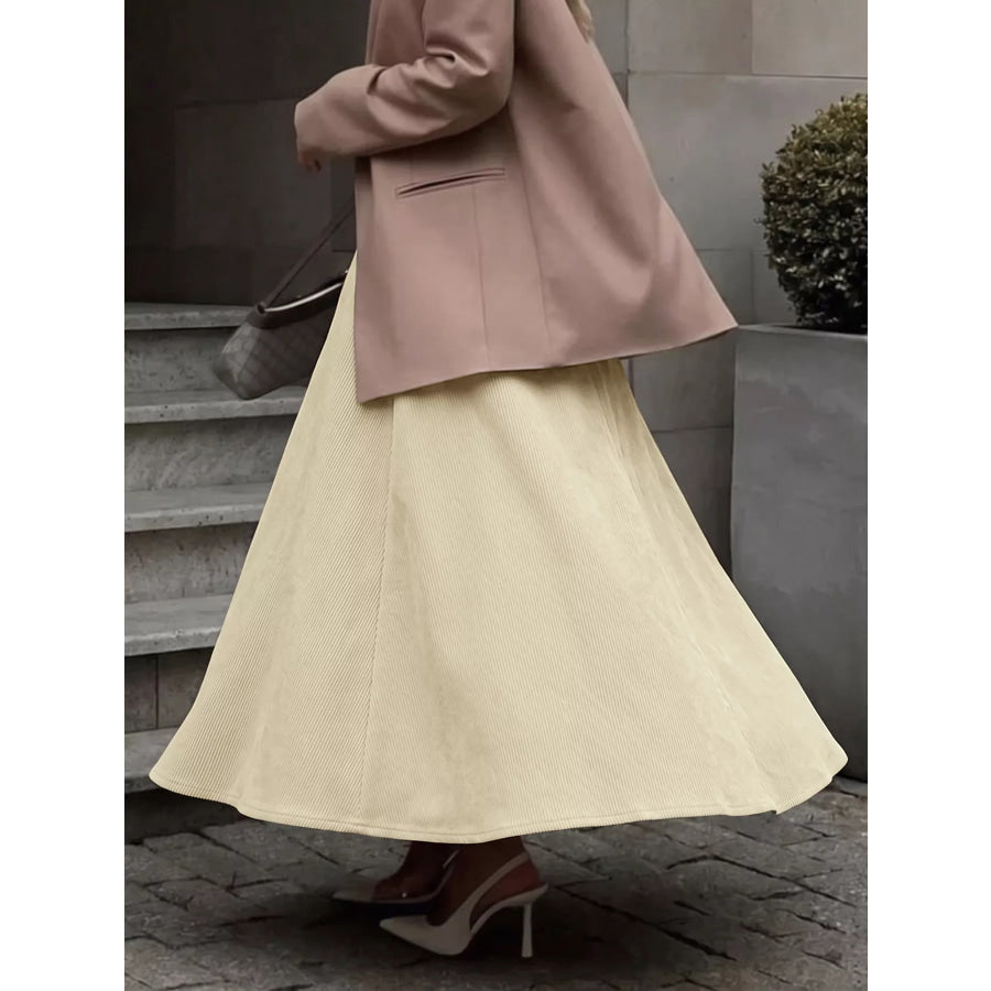 High Waist Pleated Midi Skirt Apparel and Accessories