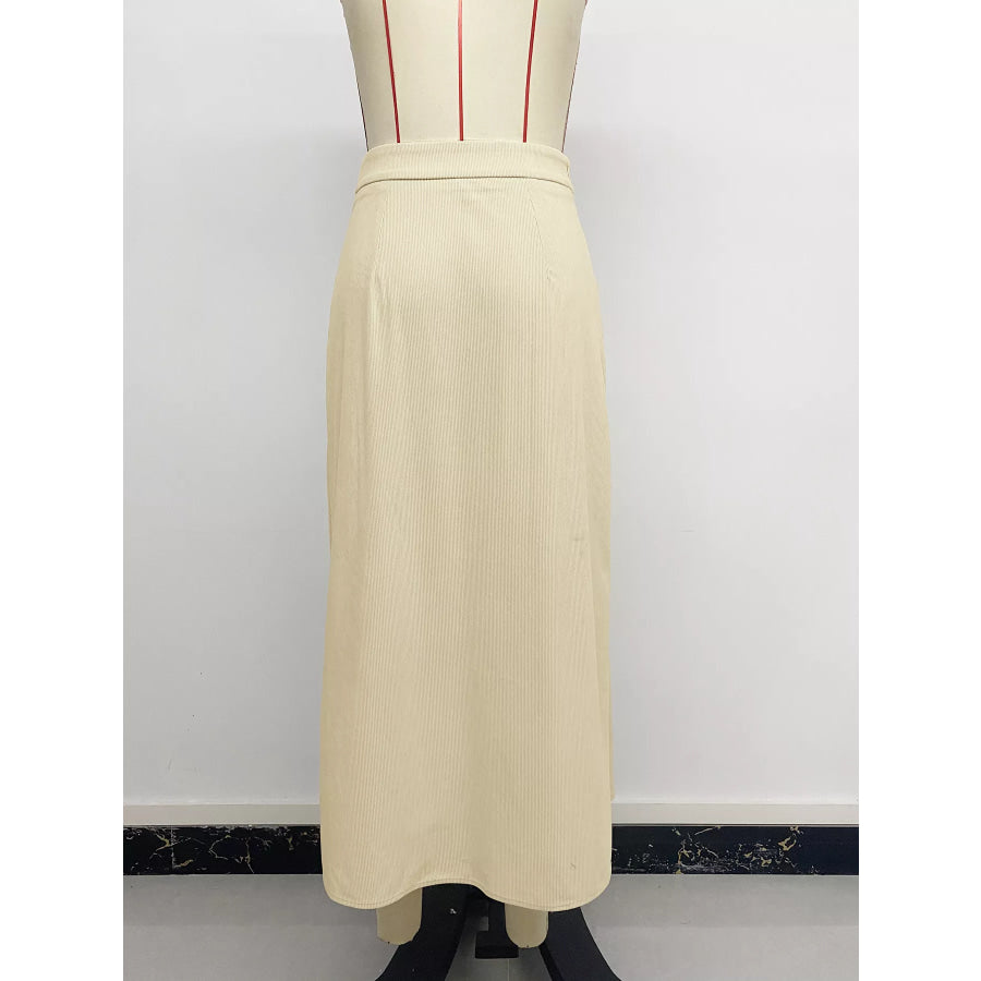 High Waist Pleated Midi Skirt Apparel and Accessories