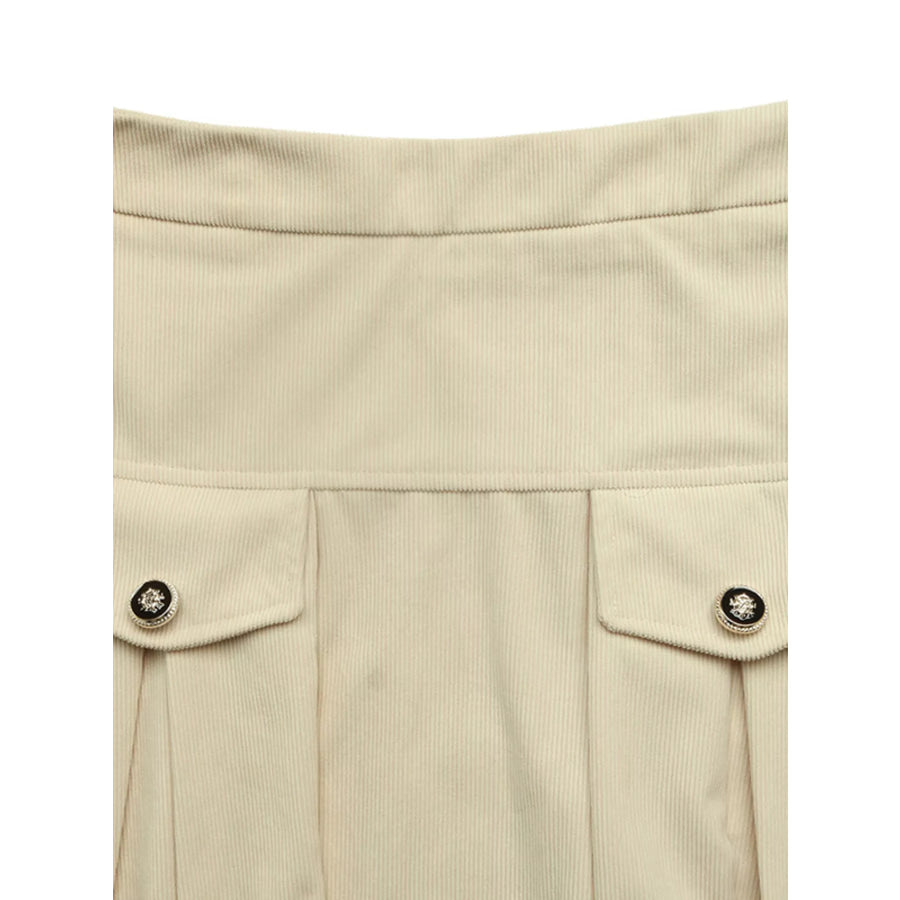 High Waist Pleated Midi Skirt Apparel and Accessories
