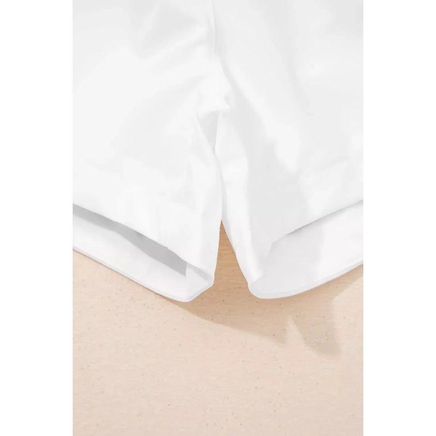 High Waist Ribbed Waistband Shorts Apparel and Accessories