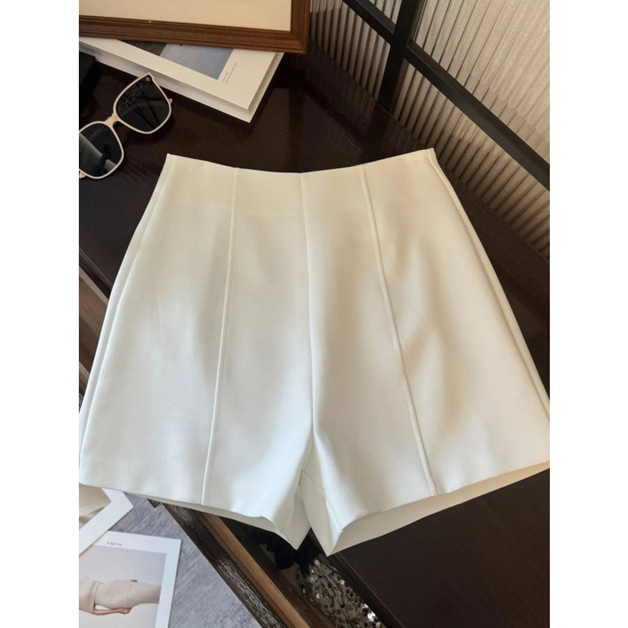 High Waist Shorts White / S Apparel and Accessories