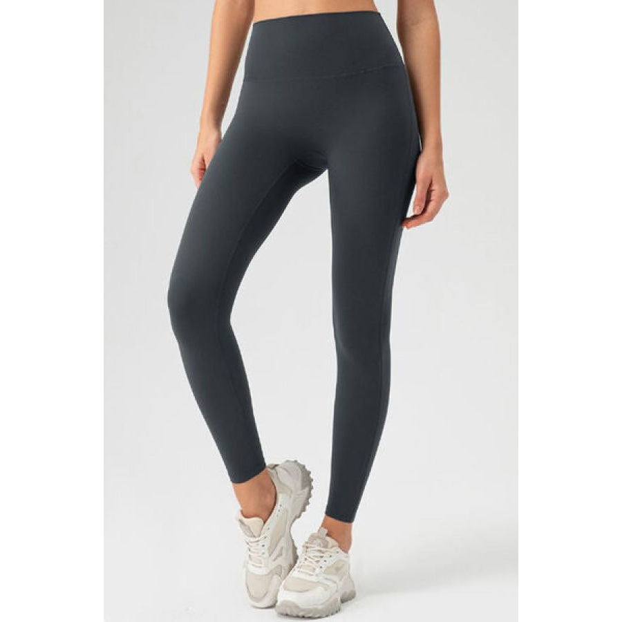 High Waist Skinny Active Pants Charcoal / S Clothing