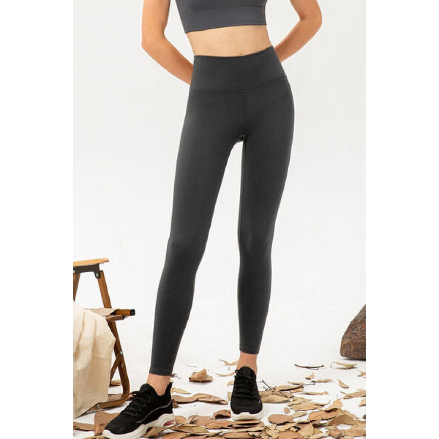 High Waist Skinny Active Pants Charcoal / XS Clothing