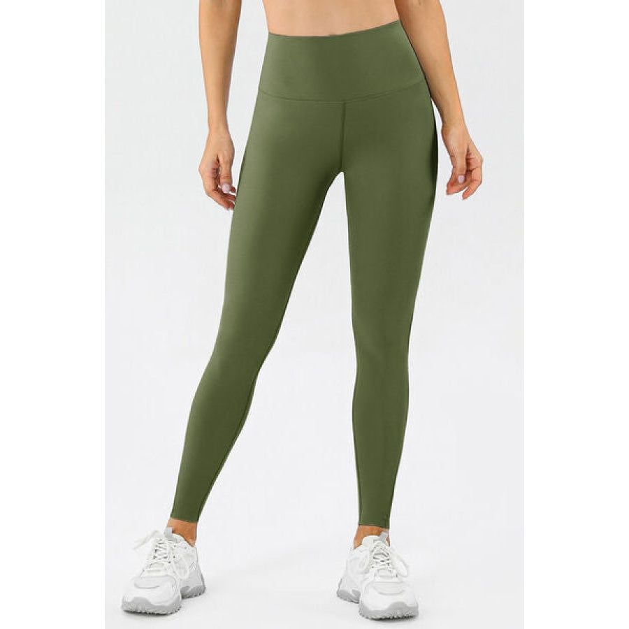 High Waist Skinny Active Pants Matcha Green / XS Clothing