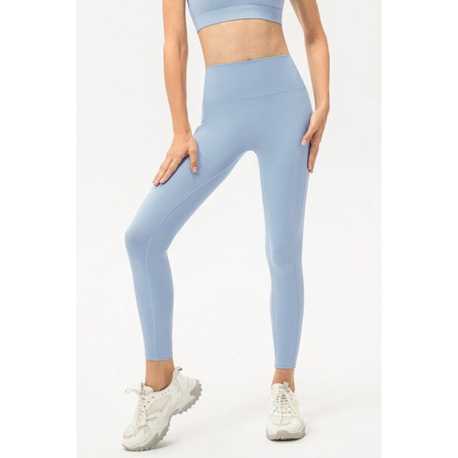 High Waist Skinny Active Pants Misty Blue / S Clothing