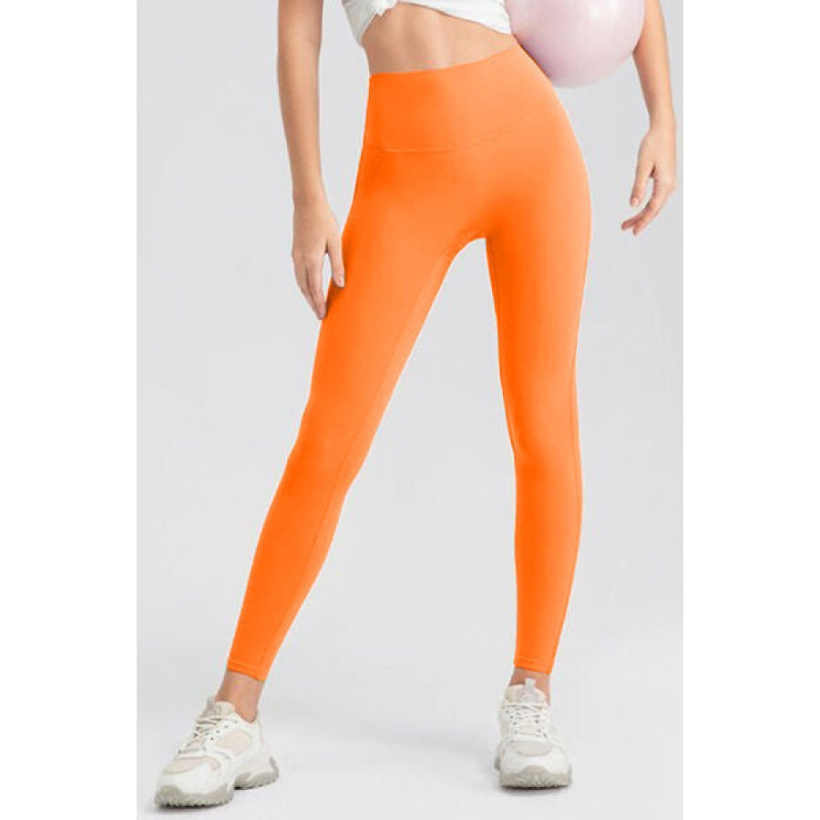 High Waist Skinny Active Pants Orange / S Clothing