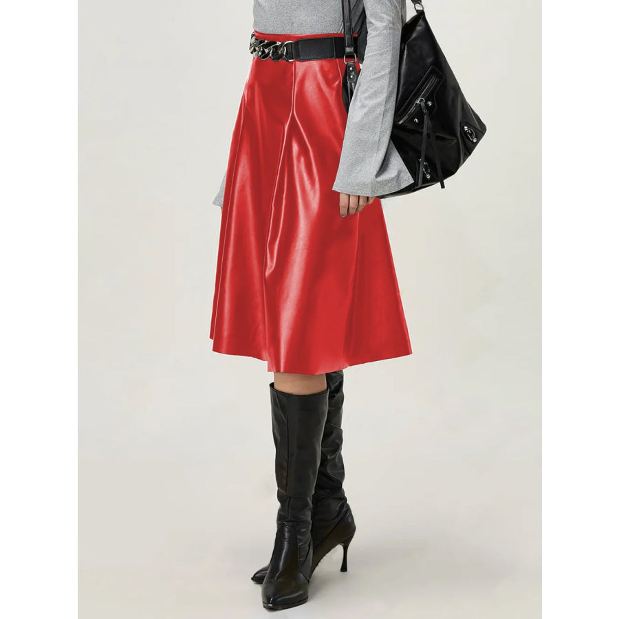 High Waist Skirt with Zipper Apparel and Accessories