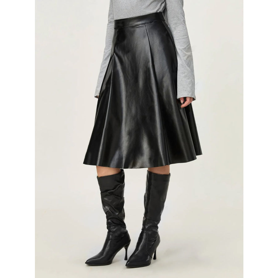 High Waist Skirt with Zipper Apparel and Accessories