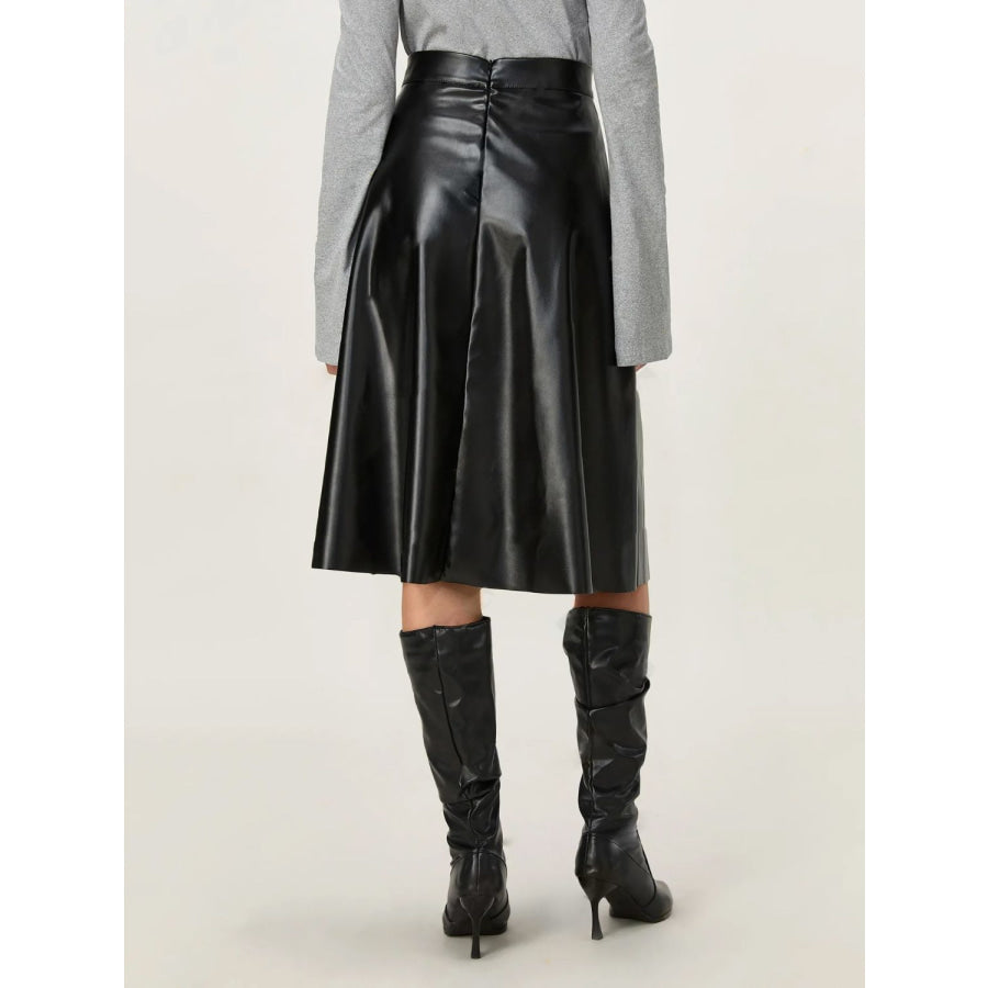 High Waist Skirt with Zipper Apparel and Accessories