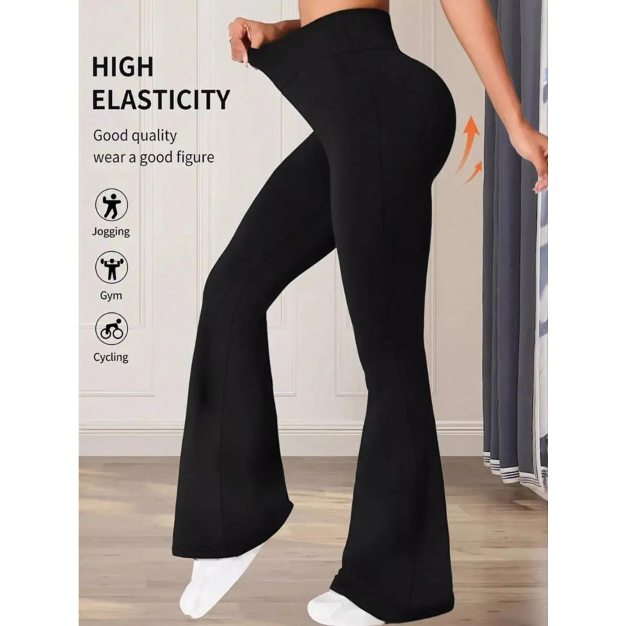 High Waist Slim Fit Flare Pants Apparel and Accessories