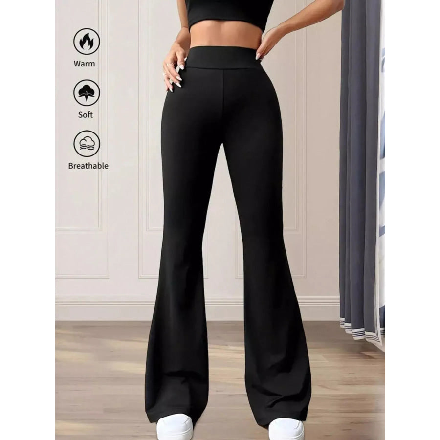 High Waist Slim Fit Flare Pants Apparel and Accessories