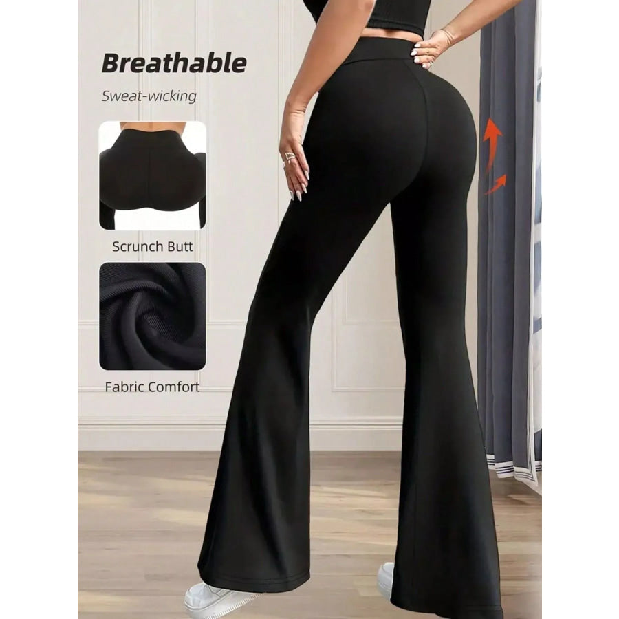 High Waist Slim Fit Flare Pants Apparel and Accessories