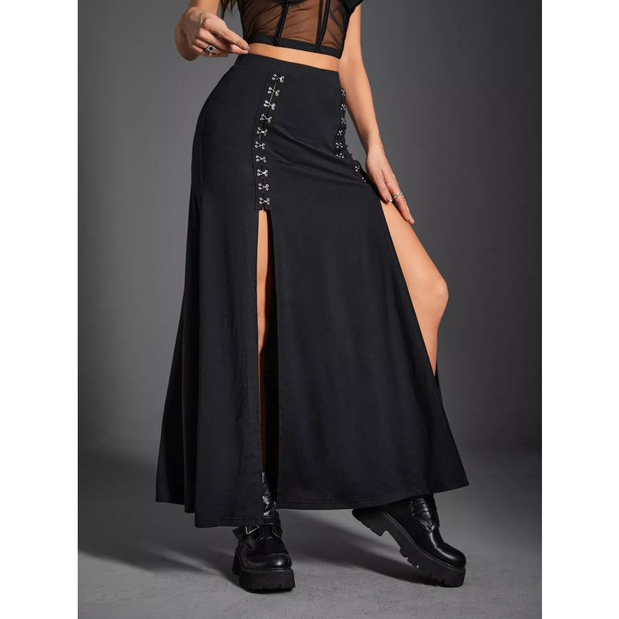 High Waist Slit Skirt Apparel and Accessories