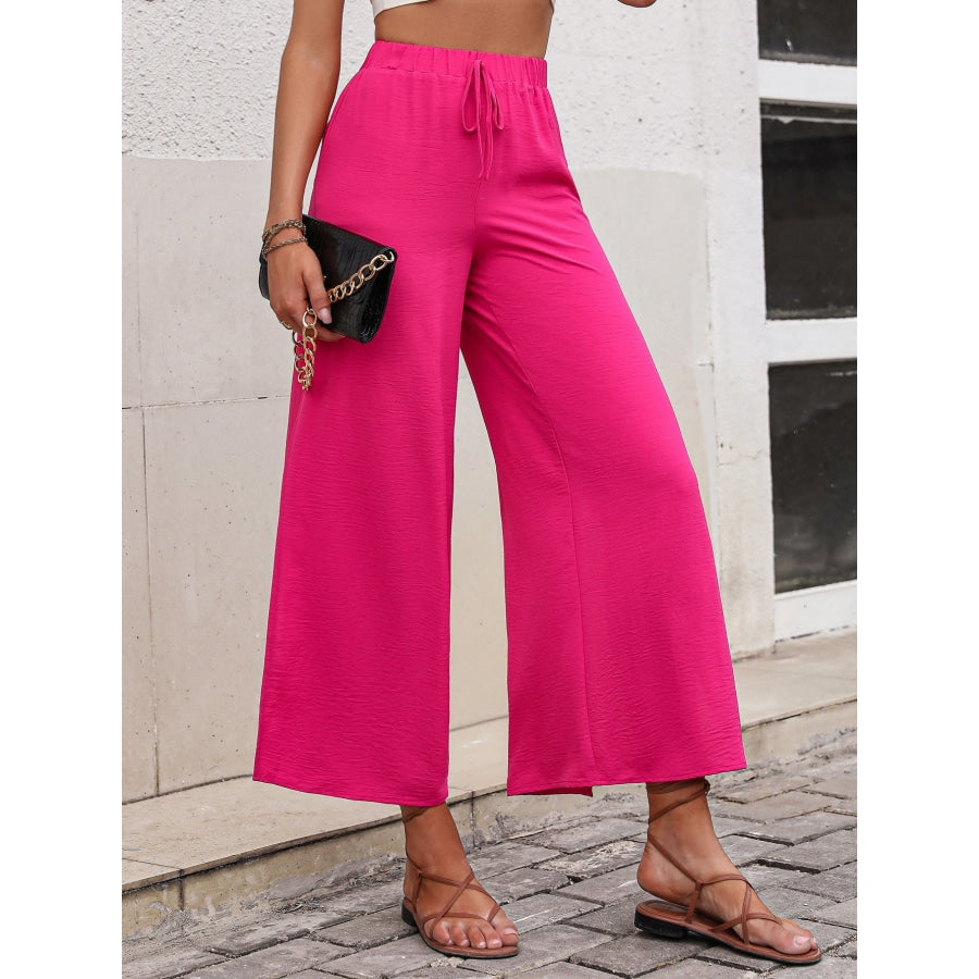 High Waist Slit Wide Leg Pants