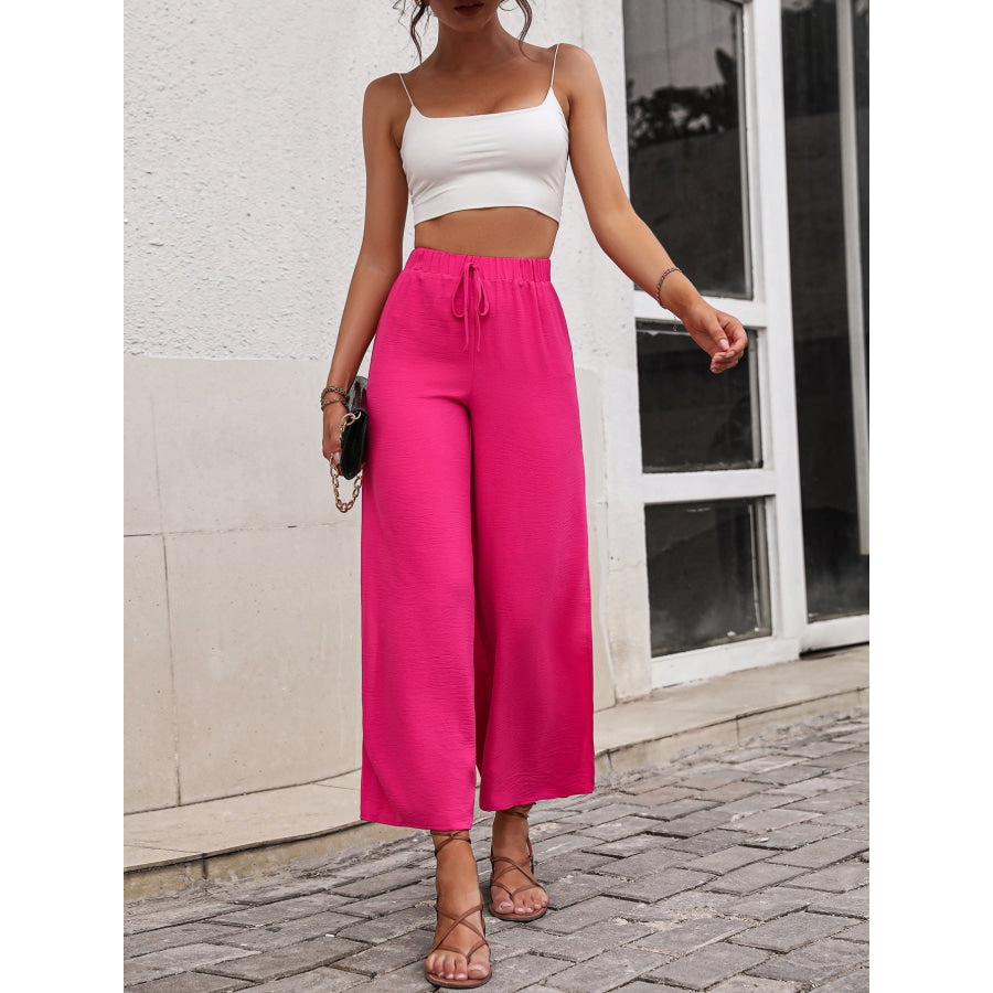 High Waist Slit Wide Leg Pants