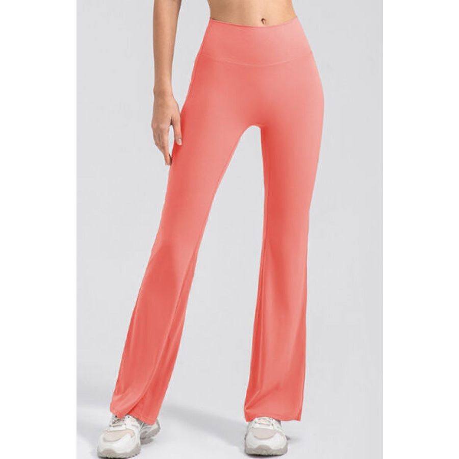 High Waist Straight Active Pants Burnt Coral / S Clothing