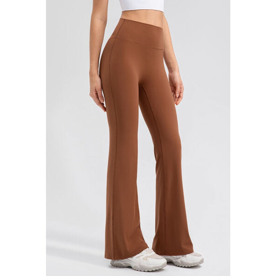 High Waist Straight Active Pants Caramel / S Clothing