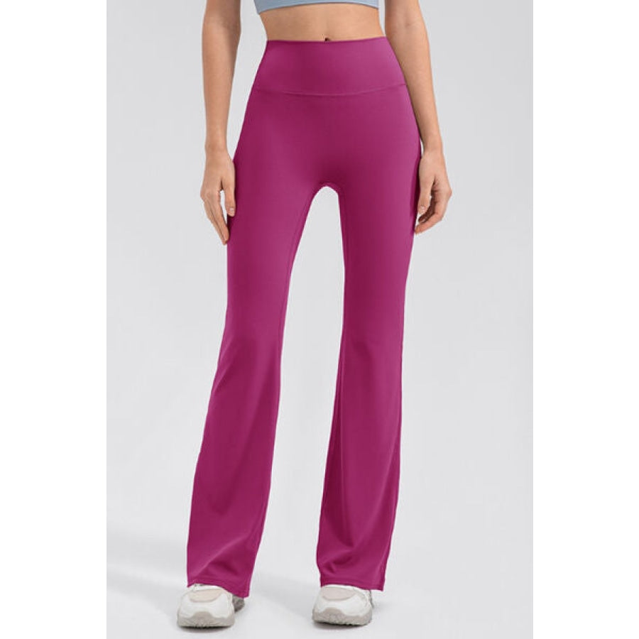 High Waist Straight Active Pants Cerise / S Clothing