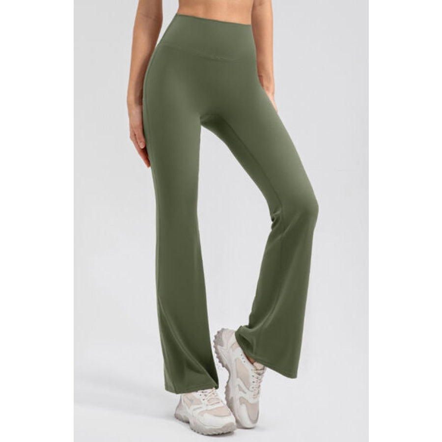 High Waist Straight Active Pants Matcha Green / S Clothing