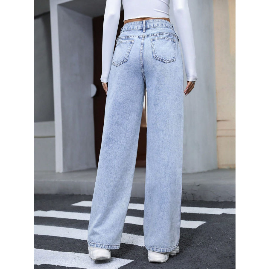 High Waist Straight Jeans Apparel and Accessories