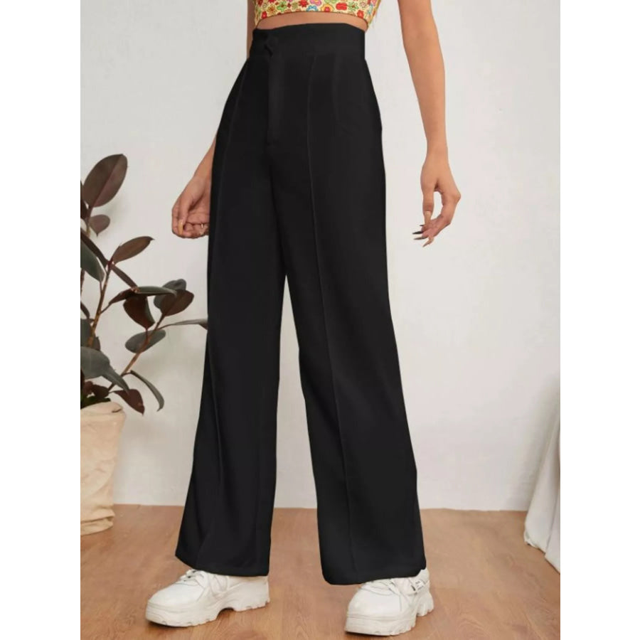 High Waist Straight Leg Dress Pants Apparel and Accessories