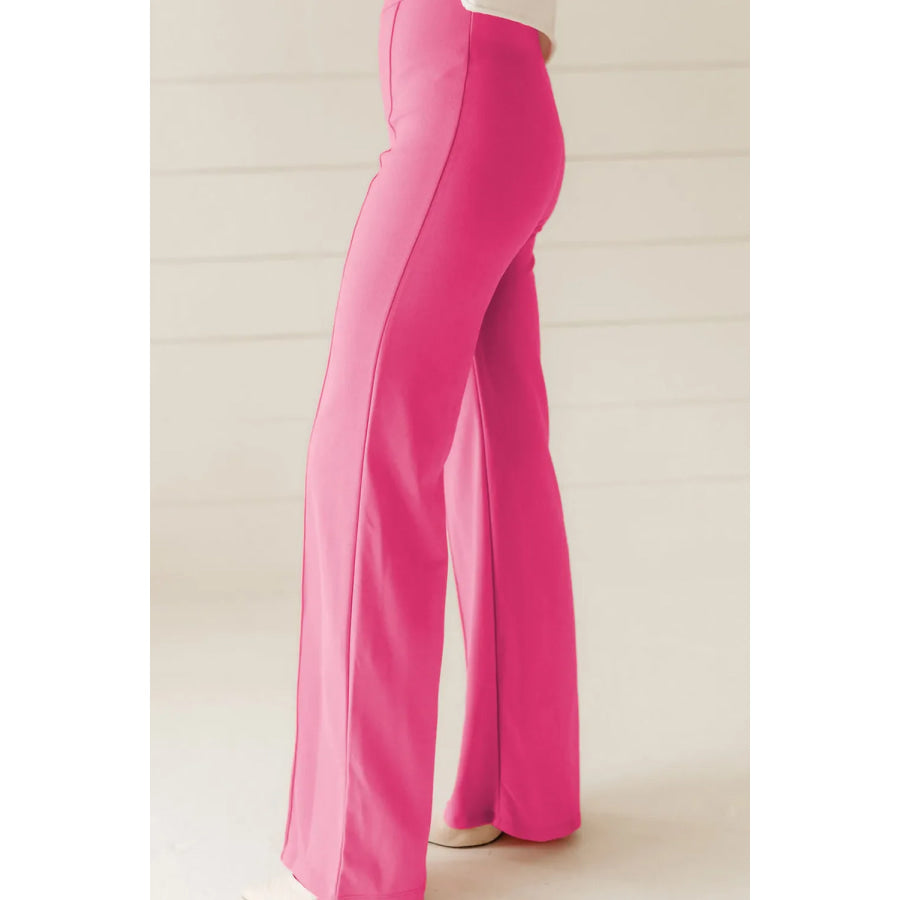 High Waist Straight Leg Pants Apparel and Accessories