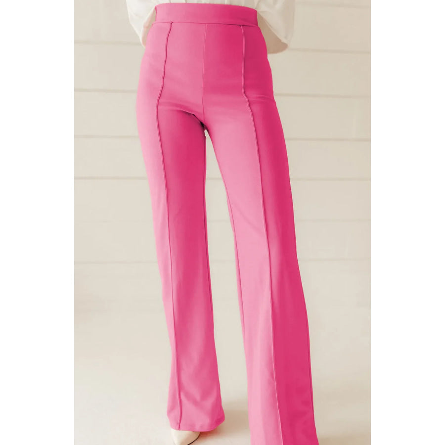 High Waist Straight Leg Pants Apparel and Accessories