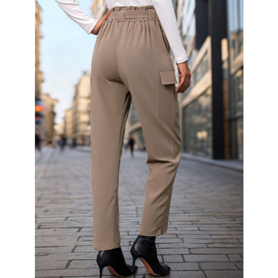 High Waist Straight Pants Mocha / S Apparel and Accessories