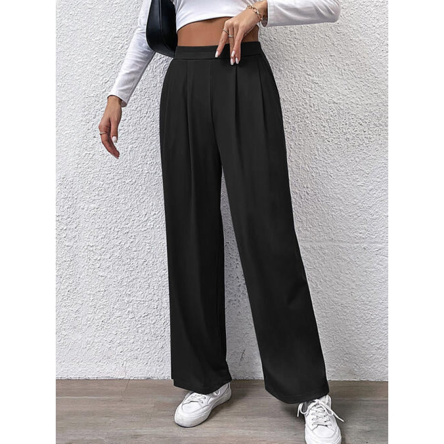 High Waist Straight Pants Clothing