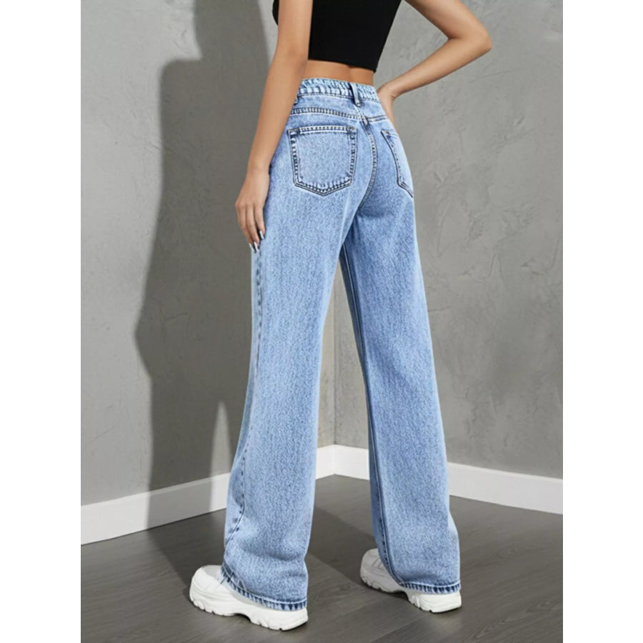 High Waist Wide Leg Jeans Apparel and Accessories