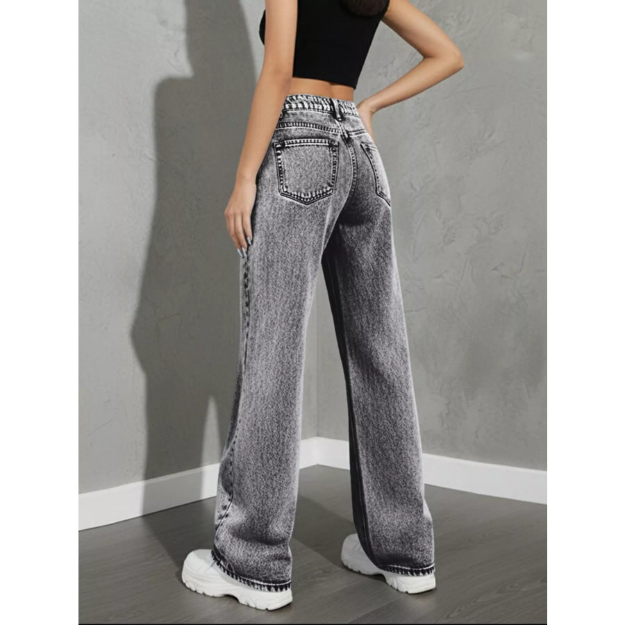High Waist Wide Leg Jeans Apparel and Accessories