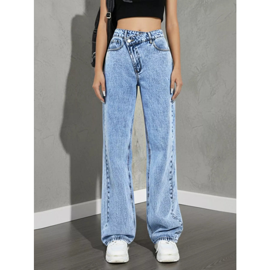 High Waist Wide Leg Jeans Apparel and Accessories