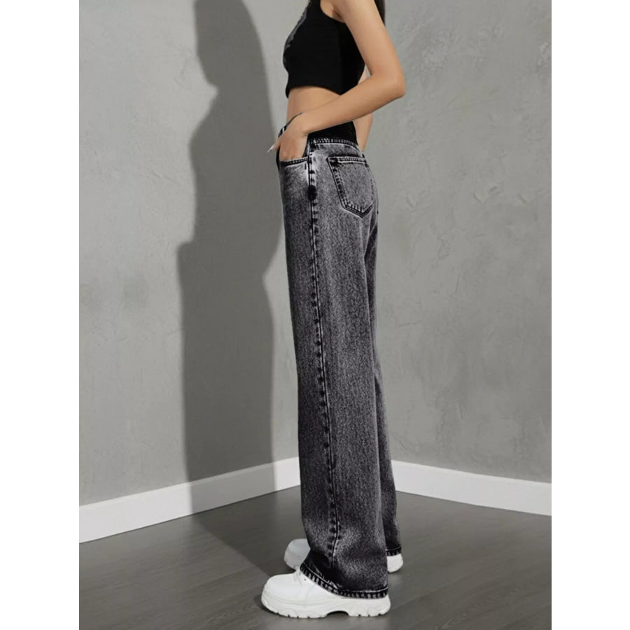 High Waist Wide Leg Jeans Apparel and Accessories