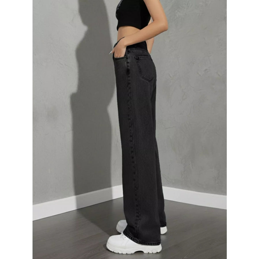 High Waist Wide Leg Jeans Apparel and Accessories