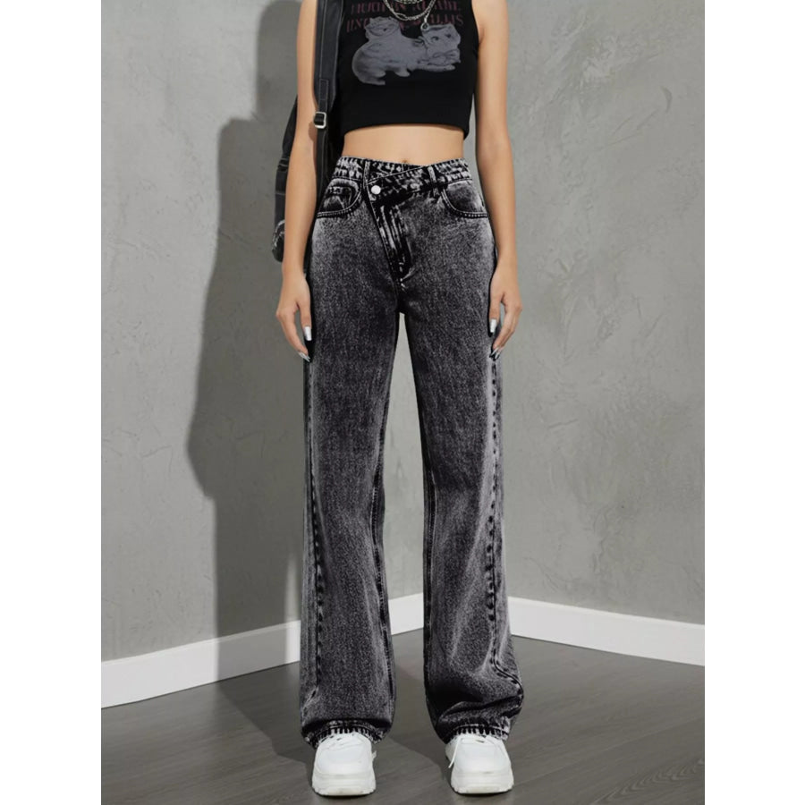 High Waist Wide Leg Jeans Apparel and Accessories