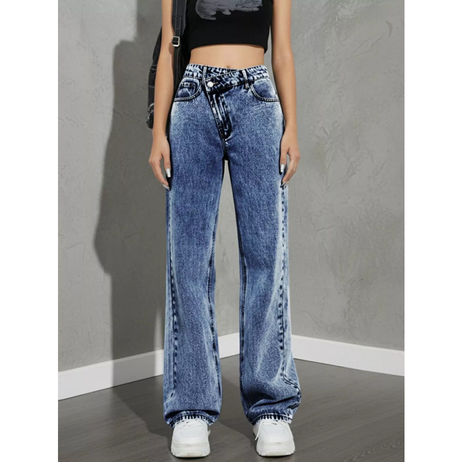 High Waist Wide Leg Jeans Apparel and Accessories