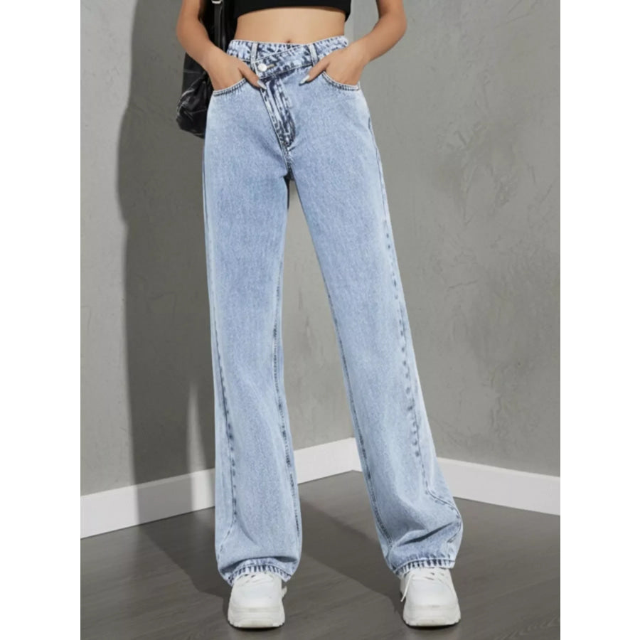 High Waist Wide Leg Jeans Apparel and Accessories