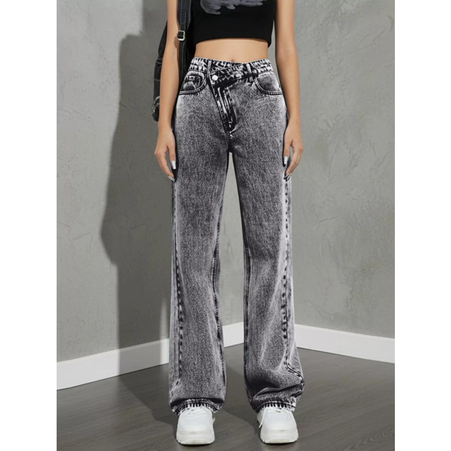 High Waist Wide Leg Jeans Apparel and Accessories
