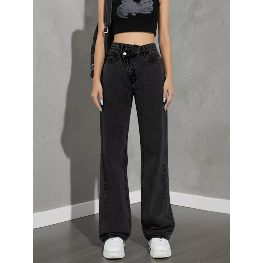 High Waist Wide Leg Jeans Apparel and Accessories