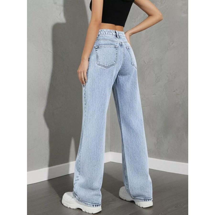 High Waist Wide Leg Jeans Apparel and Accessories