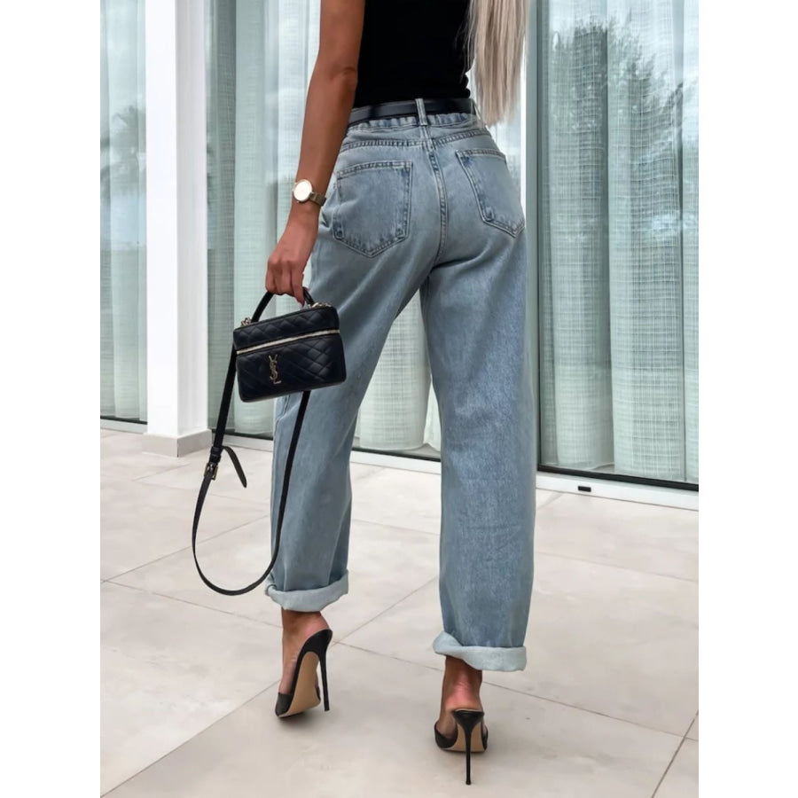 High Waist Wide Leg Jeans Apparel and Accessories