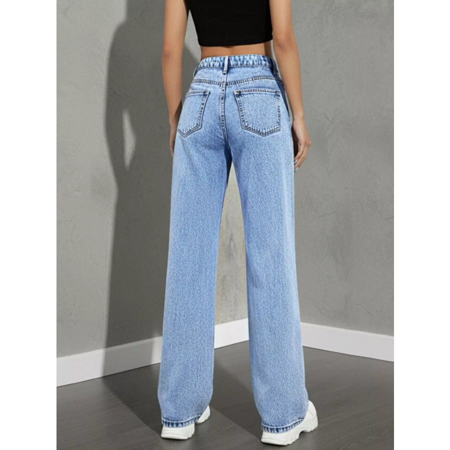 High Waist Wide Leg Jeans Apparel and Accessories