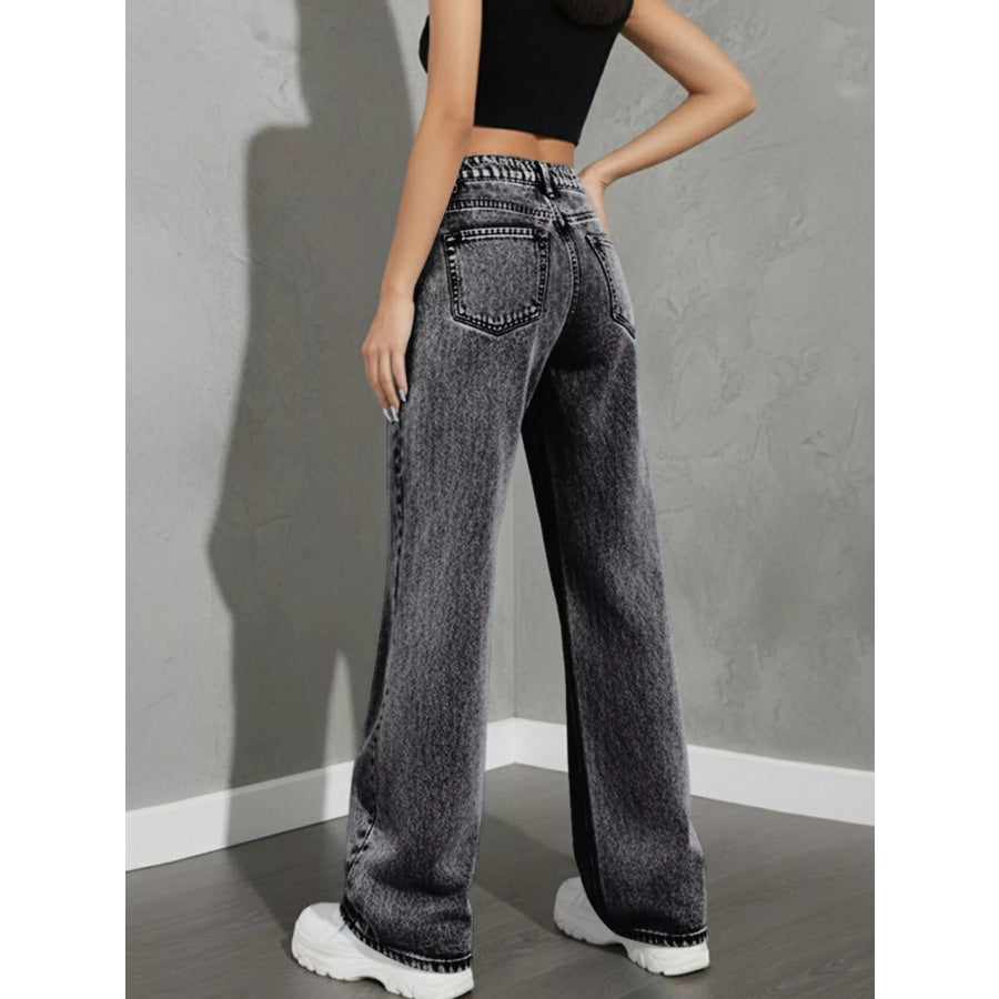 High Waist Wide Leg Jeans Apparel and Accessories