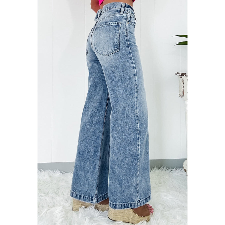 High Waist Wide Leg Jeans Apparel and Accessories