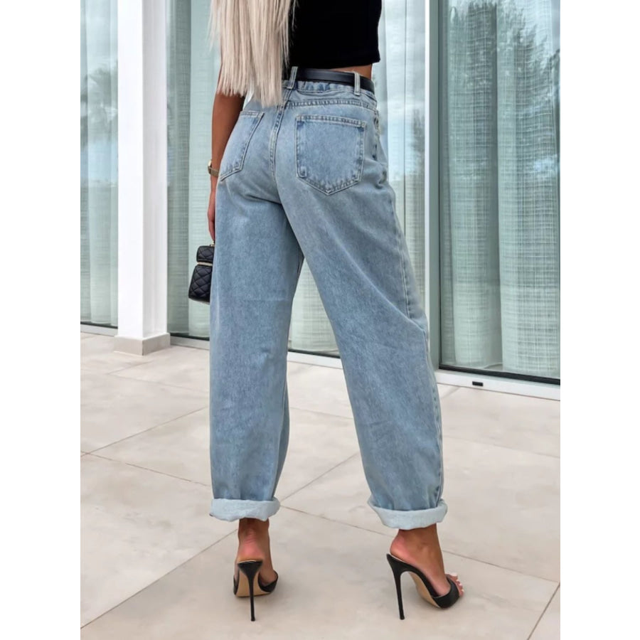 High Waist Wide Leg Jeans Apparel and Accessories