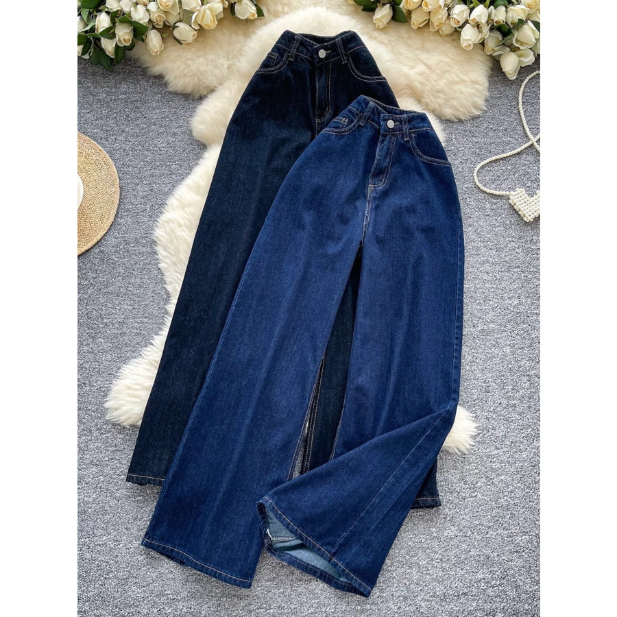 High Waist Wide Leg Jeans Medium / S Apparel and Accessories