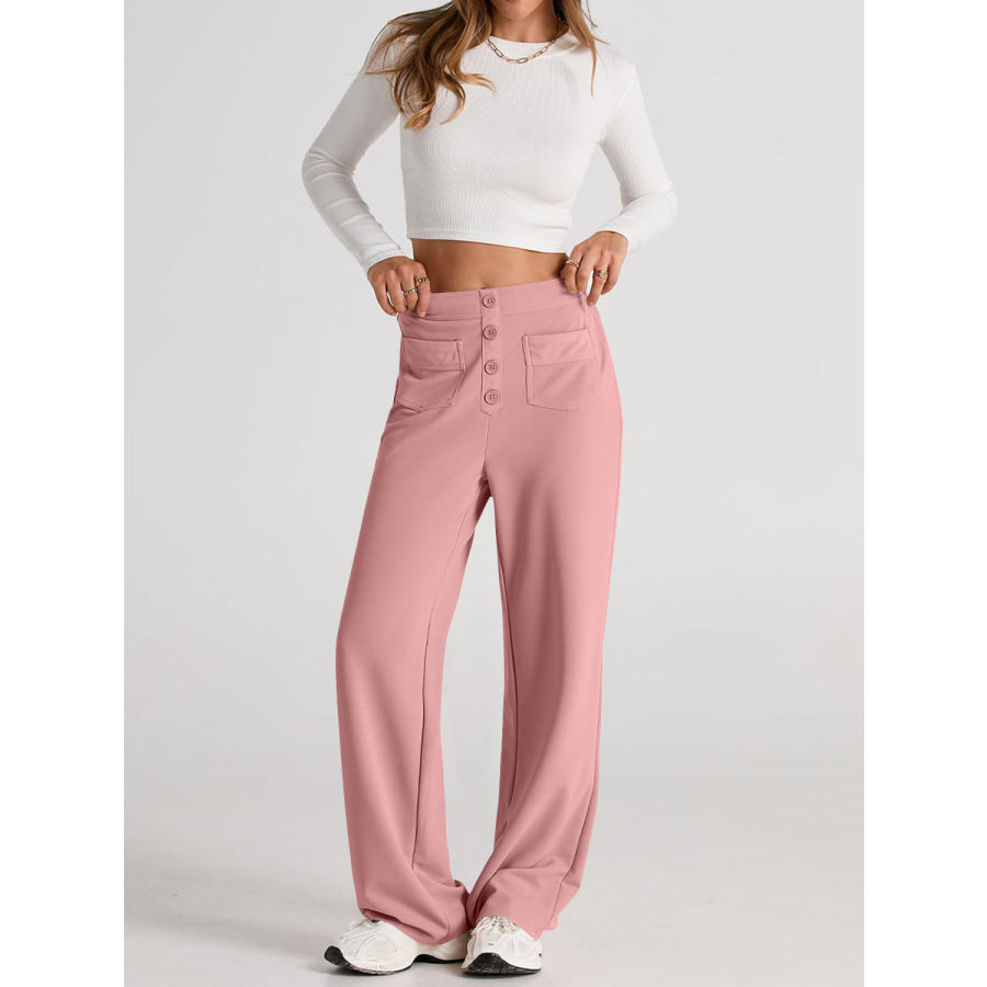 High Waist Wide Leg Pants Apparel and Accessories