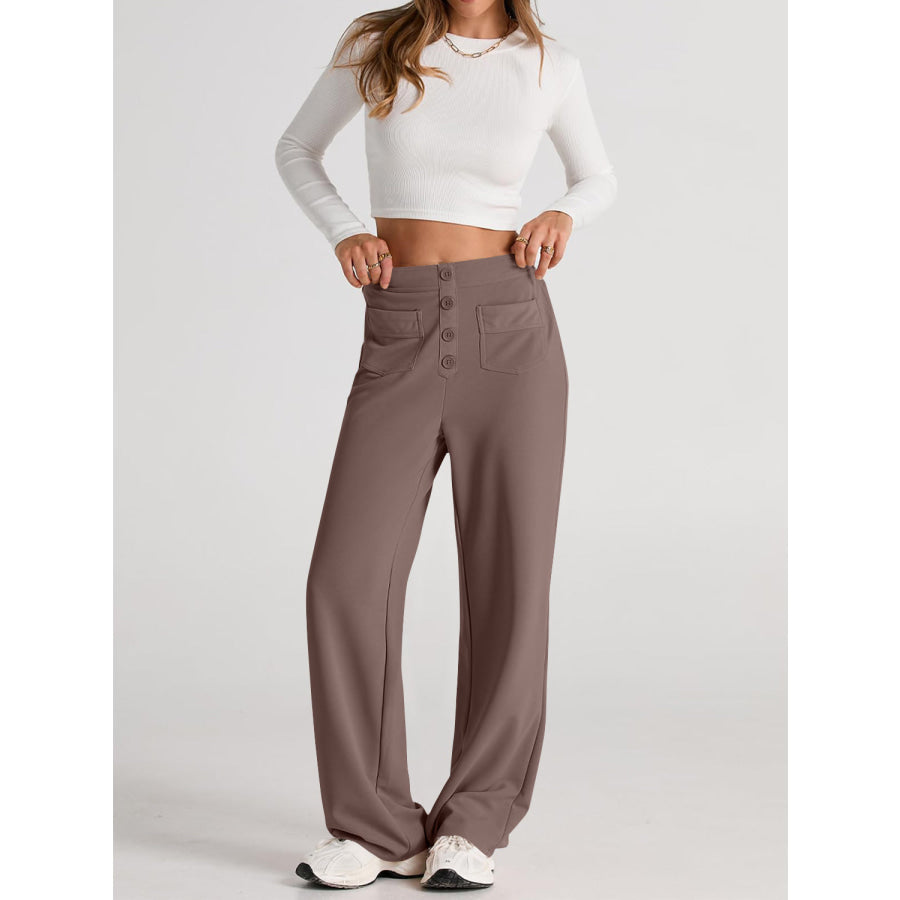 High Waist Wide Leg Pants Apparel and Accessories