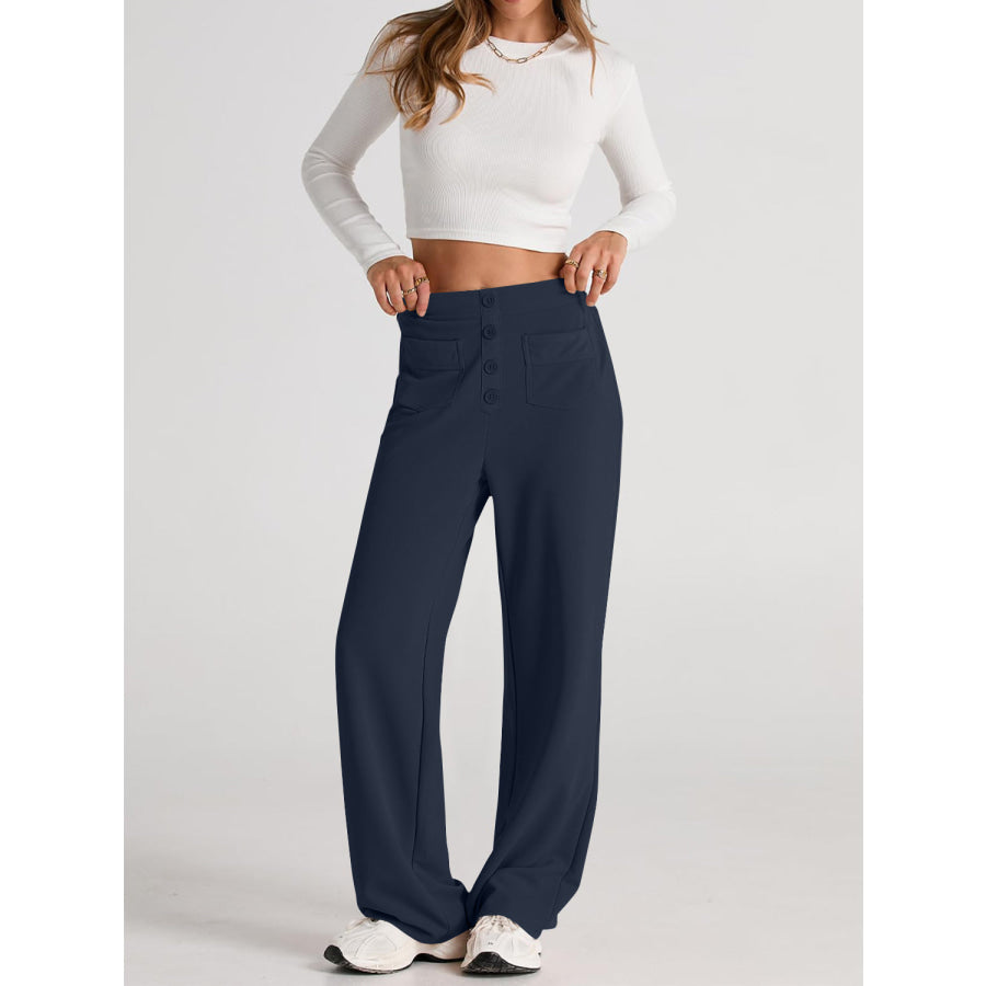 High Waist Wide Leg Pants Apparel and Accessories