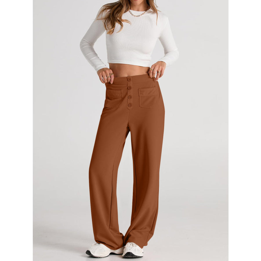 High Waist Wide Leg Pants Apparel and Accessories